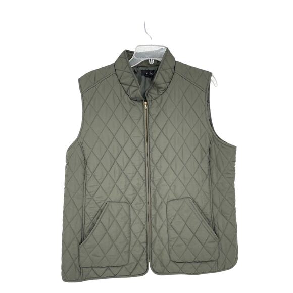 Erika Green Women's Quilted Puffer‎ Double Pocket Vest - Size XL - Picture 1 of 6